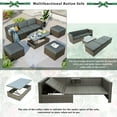 thumbnail image 5 of TANSTC Gray 5-Piece Wicker Outdoor Sectional Set with Gray Cushions and Lift Top Coffee Table,Adustable Backrest, Cushions, Ottomans, 5 of 8