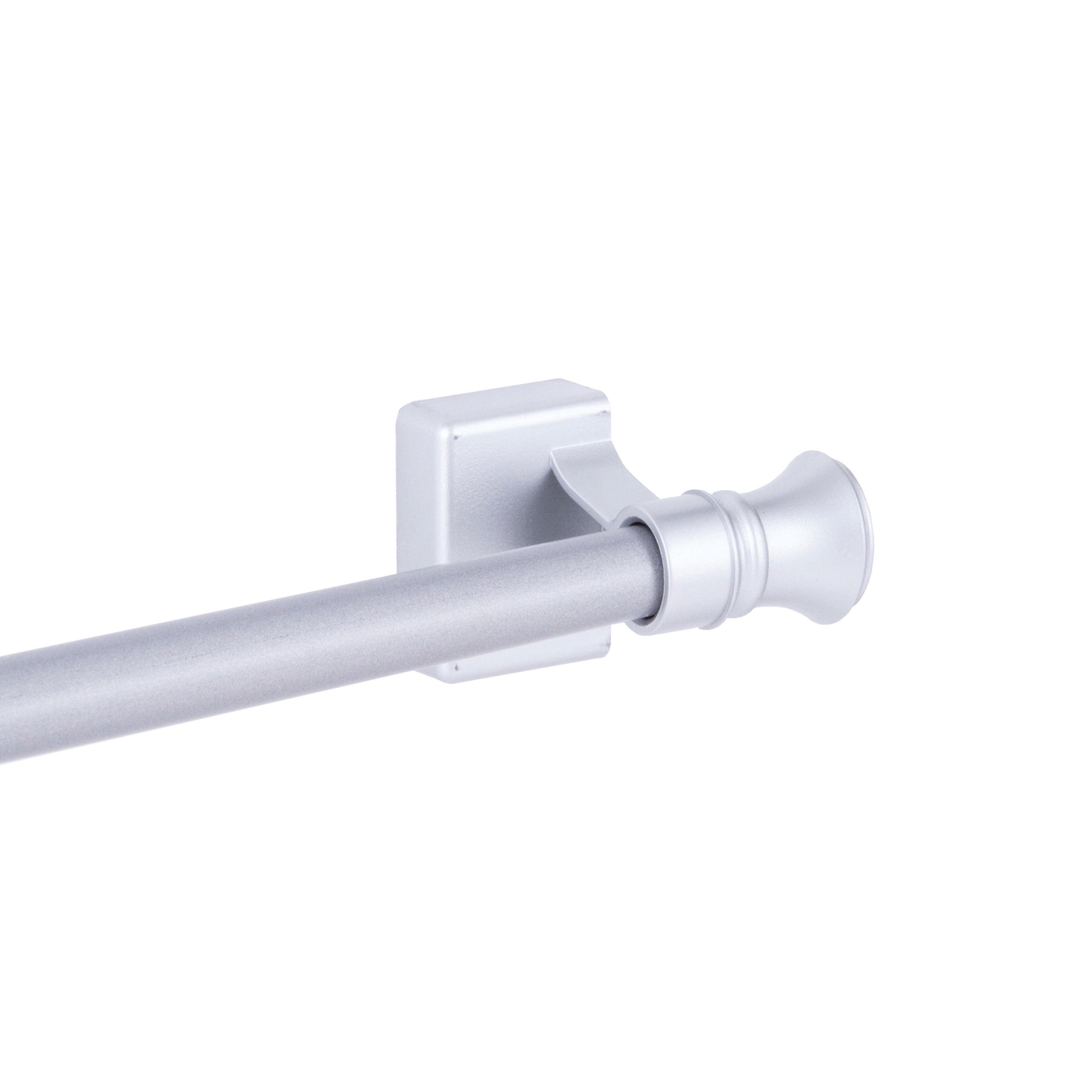 Kenney Cameron 7/16" Adjustable Multi-Use Steel Magnetic Drapery Rod, 16-28", Silver