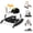 black, variant on 5 in 1 Anti-Rollover Foldable Baby Walker, 5 Adjustable Height Toddler Learning Walking Chair with Detachable Musical Toy, Anti-Fall Safe Infant Activity Walker - White