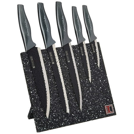 Imperial Collection 5 Piece Non Stick Kitchen Knife Set w Magnetic Display,