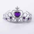 thumbnail image 2 of Qarigey Diademas con coronas elegantes y fáciles de usar para niñas, diadema con coronas, decoración, amplia aplicación Accesorio para el cabello Morado oscuro, 2 of 5
