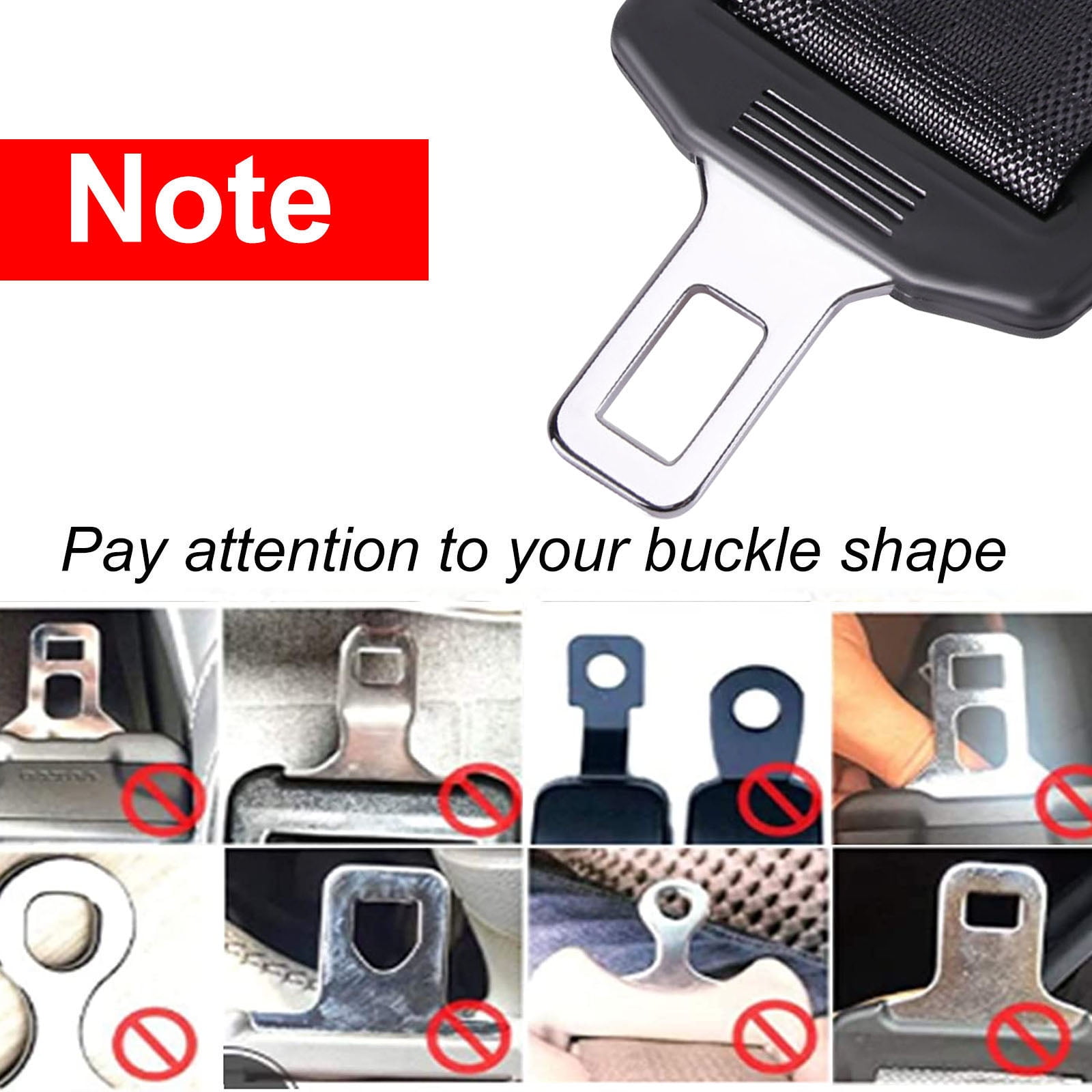 Seat Belt Extender, 2pcs Original Car Buckle Extender (7/8" Tongue Width) Accessories for Cars, Easy to Install, Buckle Up and Drive-In Comfort