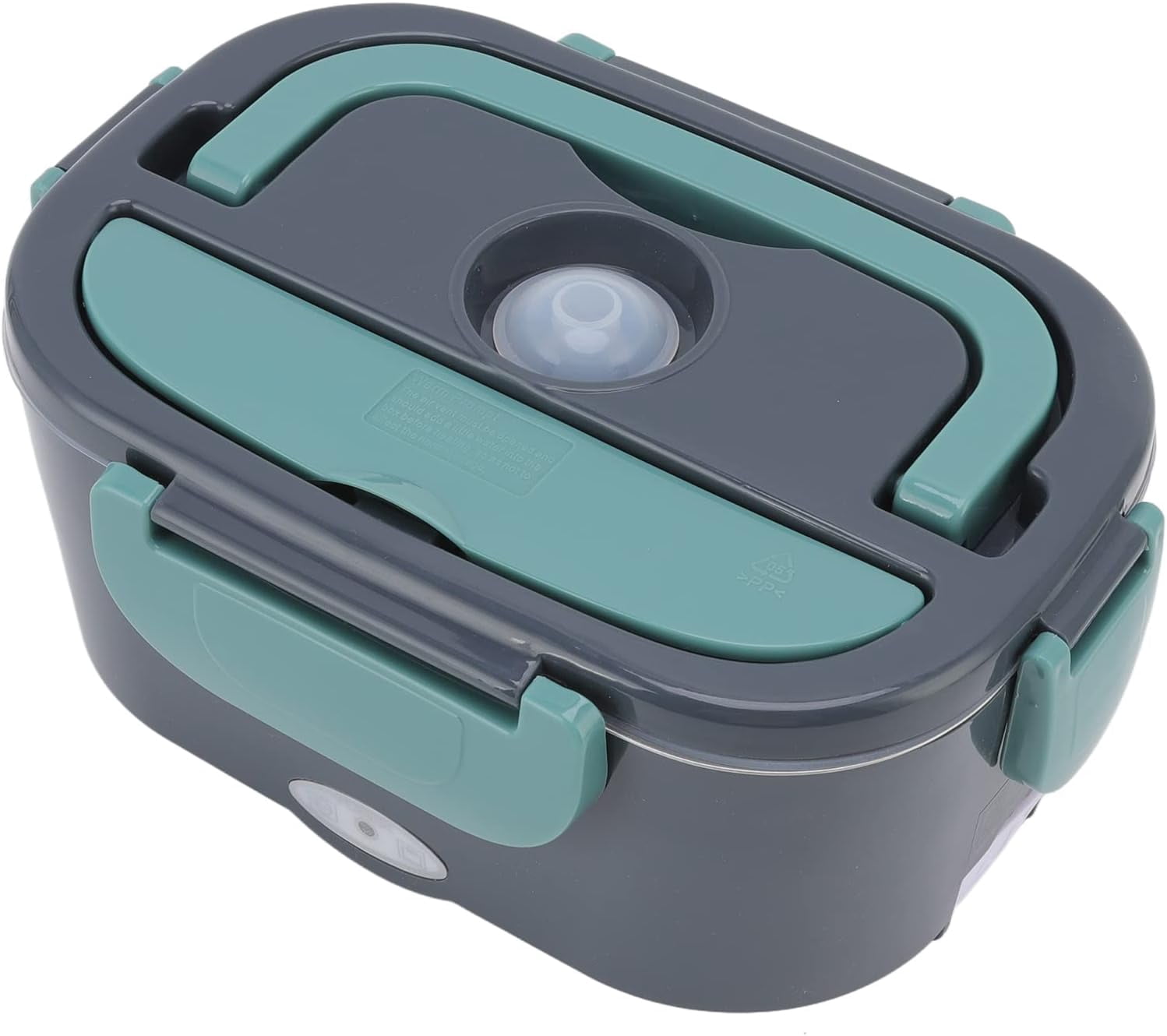 Carestrong Electric-Lunch-Box-Heated-Food-Warmer 40W Heating Lunchbox for Adults 1.5L Portable Food Heater for Work/Car, 12V/24V/110-240V Portable Electric with Fork Spoon (black+Green)