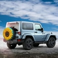 thumbnail image 5 of Fotbe Golden Sunflower in Blue Spare Tire Cover Thickening Universal Fit for Jeep, Trailer, RV, SUV, Truck, Tough Tire Wheel Soft Cover-16 inch, 5 of 8