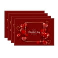 thumbnail image 6 of Valentine's Day Meal Mat Restaurant Table Mat Linen Printed Insulation Mat Western Mat Candlelight Dinner Decoration 18x12in, 6 of 6