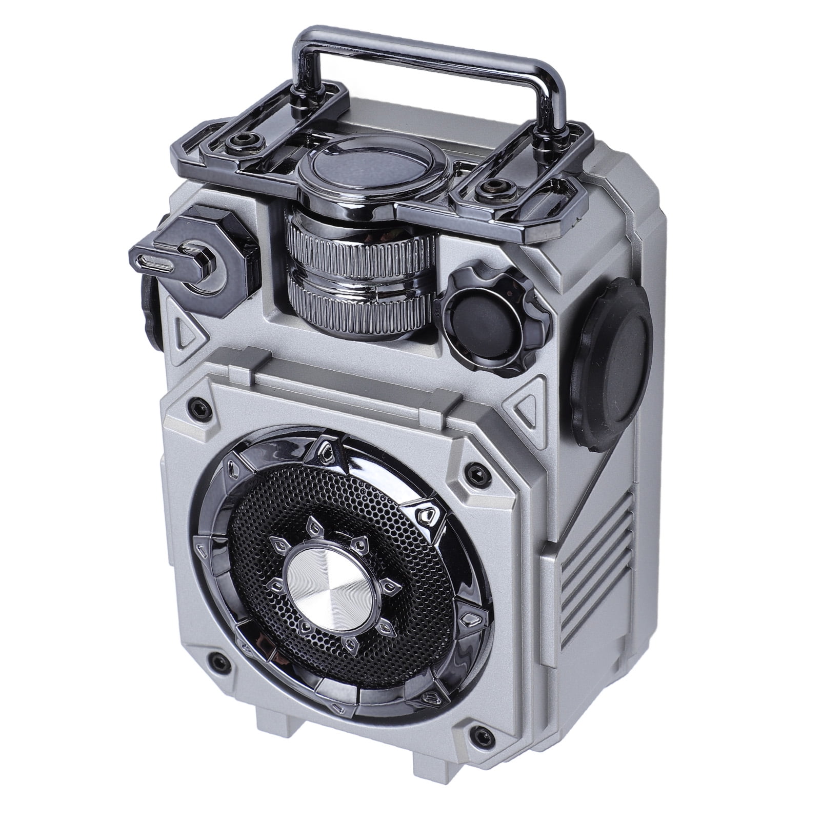 M Buder Wireless Bluetooth Speaker, Portable Miniature 10W Subwoofer, IPX5 Waterproof, Silver