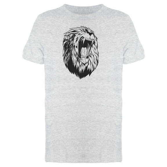 Grunge Lion Roaring Sketch Tee Men's -Image by Shutterstock