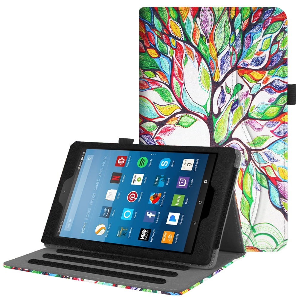 Fintie Case for Amazon Fire HD 8 Tablet MultiAngle Viewing Folio Stand Cover with Pocket Auto