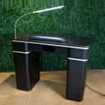 thumbnail image 2 of MAYAKOBA Sonoma II Manicure Table, Nail Station for Beauty Salon Furniture & Equipment, Marble Top & 1UV Hole, Modern Black/Silver, 2 of 9