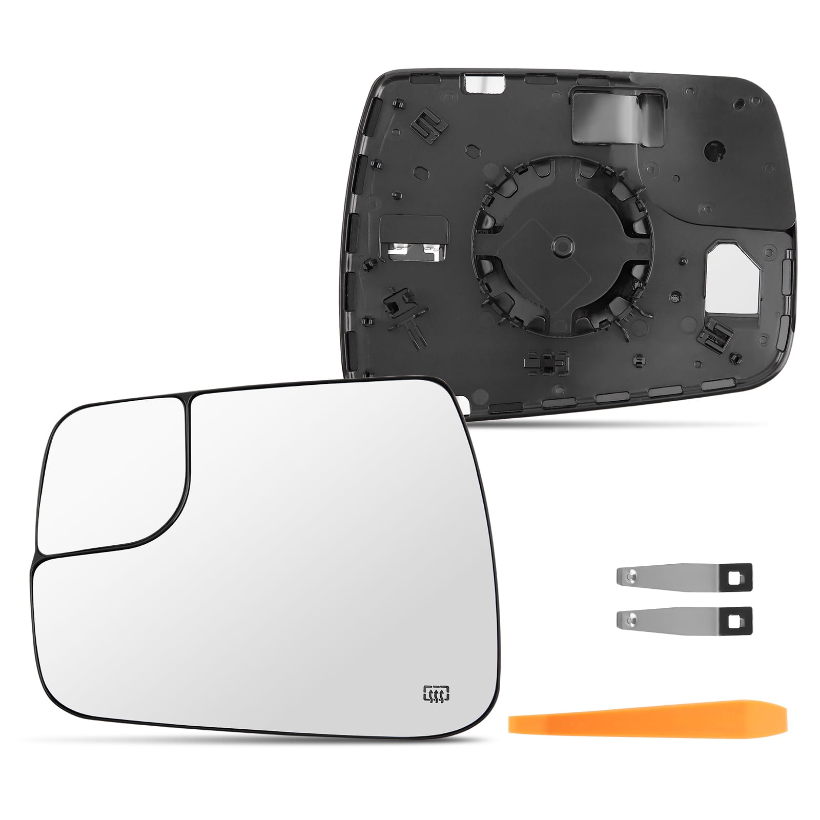 maXpeedingrods Driver Side Power Heated Convex Mirror Glass Replacement for Dodge Ram 1500 2019 2020 2021 Left Driver Side Rear View Mirror Glass with Rear Holder - 68402037AA