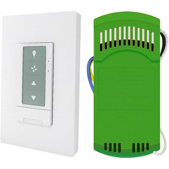 Universal Ceiling Fan Wall Remote Control Kits with 80R Receiver, 3 Speeds/Light Dimmer, Compatible with Hampton Bay Harbor Breeze Hunter, Replace for Hunter 99770 99392 99118 99122 99123 99119 99813