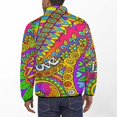 thumbnail image 3 of Psychedelic Trippy Colorful Hippy Art Men's Stand Collar Sweater Long Sleeve Clothing Loose Fit Sports Sweater, 3 of 8