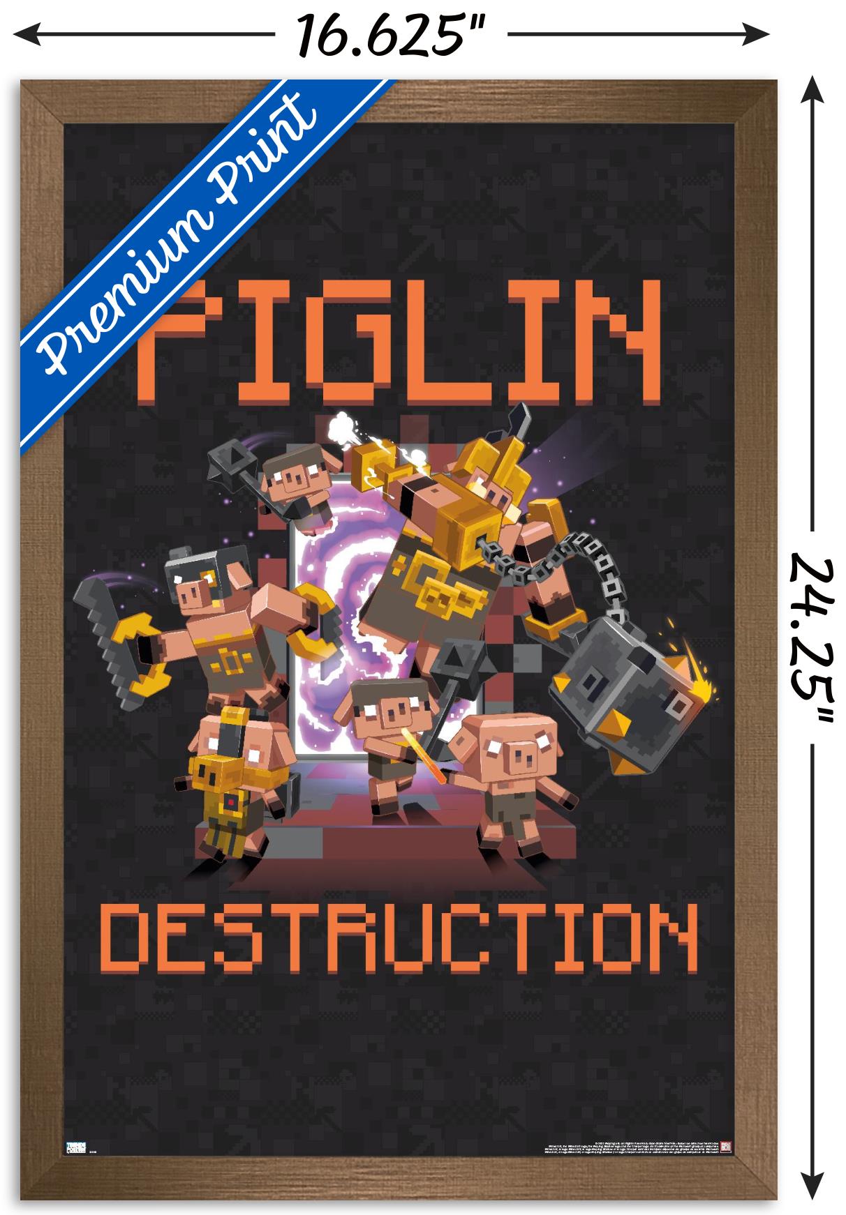 Minecraft: Legends - Piglin Destruction Wall Poster, 14.725" x 22.375" Framed