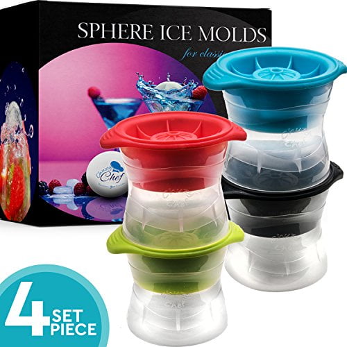 Sphere Ice Maker Ball Molds Set Of 4 Mold Round Cubes For Sphere Ice Maker Ball Molds Set Of 4 Mold Round Cubes For Drinks Silicone Tray Silicon Whiskey Cube Trays Makers With Lids Great