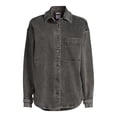thumbnail image 5 of No Boundaries Juniors' Knit Shacket with Long Sleeves, Sizes XS-XXXL, 5 of 5