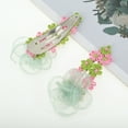thumbnail image 3 of Unique Bargains 2 Pcs Hair Clip Grace Pastoral Style Mesh Flowers Duckbill Clip Green, 3 of 5