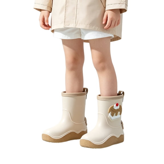 Otqutp Kids Rainboots Toddler Cartoon Rain Shoes Outdoor Rubber Mid-Calf Boots Non Slip Water Shoes for Boys Girls