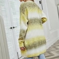 thumbnail image 5 of IROINNID Women's Mid-Length Cardigan Jacket Gradient Long Sleeve Casual Long Cardigan Coat Sweater Outerwear, Yellow, 5 of 8