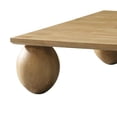 thumbnail image 4 of Benjara Cid Nysa 48 Inch Coffee Table, Square, Brown Solid Rubberwood, 4 Oval Legs, 4 of 6