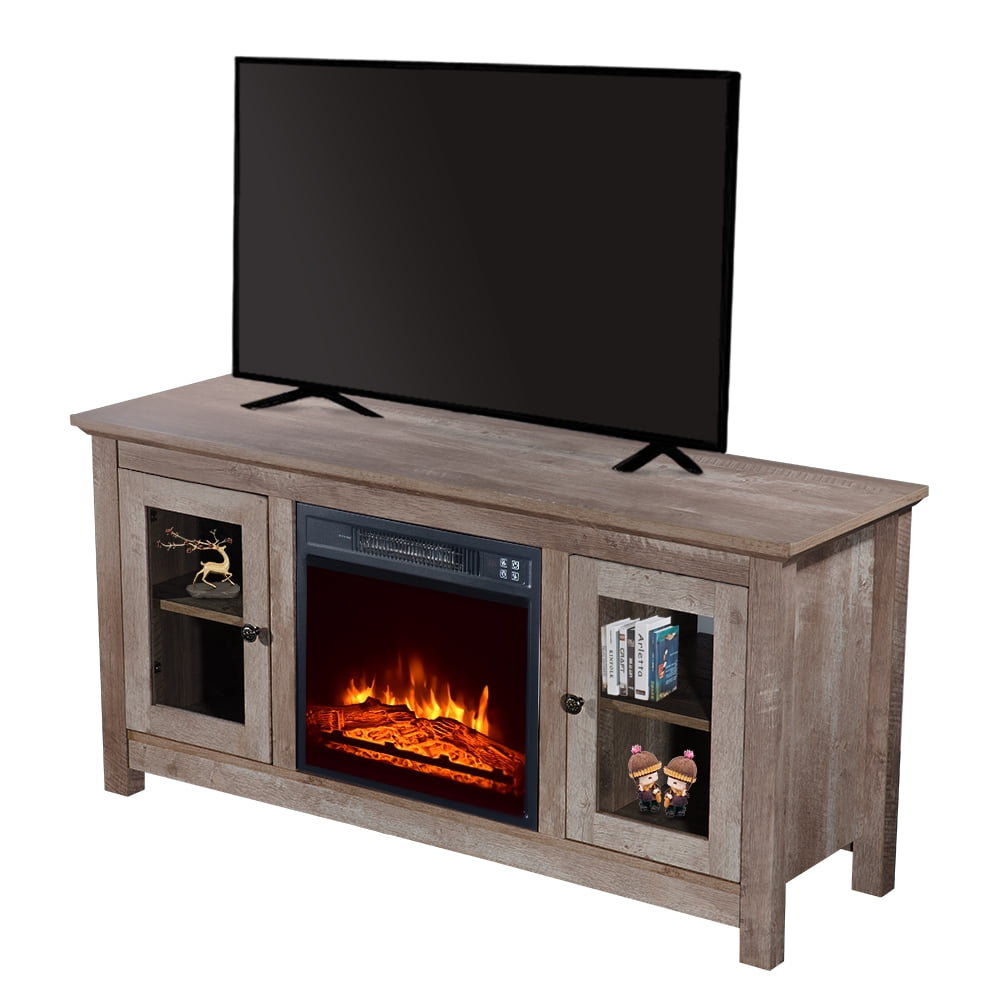 Segmart Electric Fireplaces Wood Tv Stands With Electric Fireplace