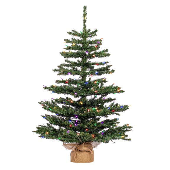 Vickerman 42" Anoka Pine Artificial Christmas Tree, Multi-Colored Dura-Lit LED Lights