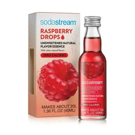 (2 Pack) SodaStream Raspberry Fruit Drops Natural Flavor Essence, 1.36 Fl Oz, 1 (Best Fruit To Flavor Water)