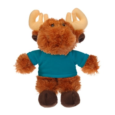 Plushland 8 Inch Floppy Moose with Tee Plush Stuffed Animal Personalized Gift - Custom Text on Shirt - Great Present for Mothers Day, Valentine Day, Graduation Day, Birthday