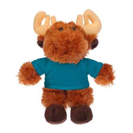 Plushland 8 Inch Floppy Moose with Tee Plush Stuffed Animal Personalized Gift - Custom Text on Shirt - Great Present for Mothers Day, Valentine Day, Graduation Day, Birthday