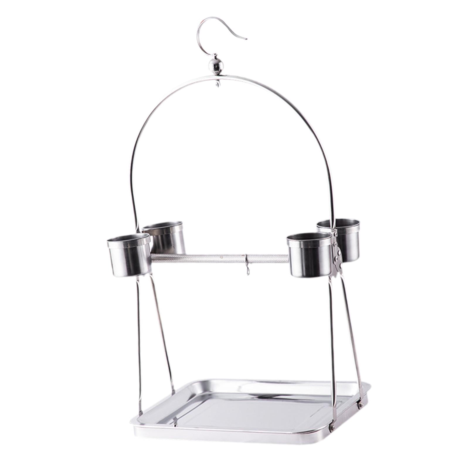Serenable Bird Cage Pet Parrot Playstand Training Stand Activity Toy Hanging Hook Tabletop Bird Stand Bird Stand Tabletop for Lovebirds 27 x 19 x 50cm