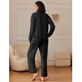 thumbnail image 3 of Ekouaer Pajamas for Women Sets Casual Long Sleeve Pullover Tops Long Pants Comfy Cozy Pjs Lounge Set 2 Piece Outfits, 3 of 7