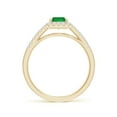 thumbnail image 2 of ANGARA Natural 1 Ct Emerald-Cut Emerald Ring with Diamond Halo in 14K Yellow Gold for Women (Size-7x5mm) | May Birthstone, Birthday, Anniversary, Jewelry Gift for Women | Natural Emerald Ring, 2 of 11