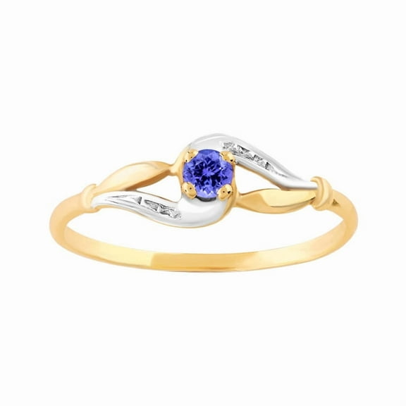 Gold Plated 925 Sterling Silver Natural Tanzanite December Birthstone Gemstone Women Ring