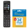 Walmart Family Mobile Alcatel MyFlip A405 GSM, 4GB Black - Grade A Refurbished Prepaid Smartphone with $24.88 Plan
