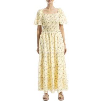 chinese dress ladies Rosee de Matin Lace High-Neck Maxi Dress in White
