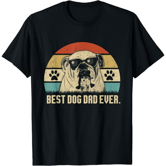 Vintage Best English Bulldog DAD Ever shirt Fathers Day Gift T-Shirt