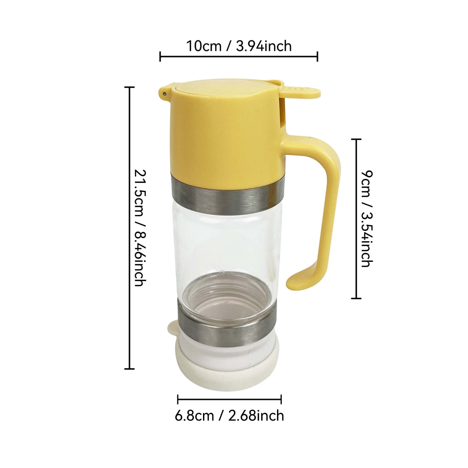 350ml Honey Dispenser High Borosilicate Glass Bottle with Press Top, Glass Syrup Bottle with Drip Free Spout, Kitchen Condiment Dispenser for Oil Maple Syrup, Sauce Bottle with Lid
