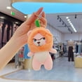 thumbnail image 5 of Teddy Bear Pumpkin Keychain Fluffy Pendant Doll Charm Holiday Gift Birthday Souvenir(Pink), 5 of 5