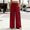 Red wide leg pants for women a1, variant on Cagogo Women Wide Leg Elastic Waist Pants Casual Loose Flowy Long Trousers with Pockets for Summer Vacation Beach Lounge Wear, Black 2XL