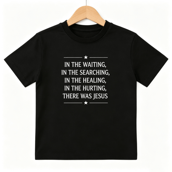 There Was Jesus Boys Graphic Print T-Shirt, Religious Christian Faith Slogan 100% Cotton Kids Short Sleeve Tee