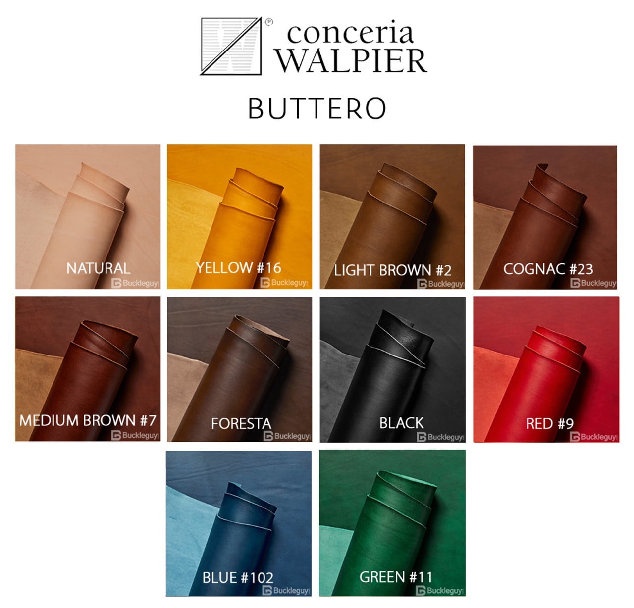 Walpier Conceria, Buttero, Italian Vachetta Leather, Panel, Green #11