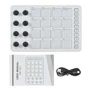 Wireless MIDI Controller Pads, Portable USB MIDI Keyboard with 16 MPC Drum Pads, 8 Assignable Knobs, Note Repeat, Full Level Buttons, Rechargeable Battery