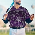 thumbnail image 6 of Daiia Snowflake Gradient Purple Mens Baseball Jersey Button Down Shirts Short Sleeve Sports Uniforms-XX-Large, 6 of 9
