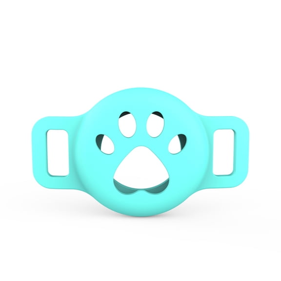 SENHAWK Paw Print AirTag Dog Collar Holder, Lightweight Silicone Dual Ear Anti-Lost Shockproof Waterproof Case, Multiple Colors, Compatible with Apple AirTag, GPS Tracker Cover for Pet Cat Backpack