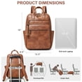 thumbnail image 3 of Shrrie Laptop Backpack for Women 15.6 inch Travel Leather Backpack Purse Work Computer Backpacks for Business College, 3 of 7