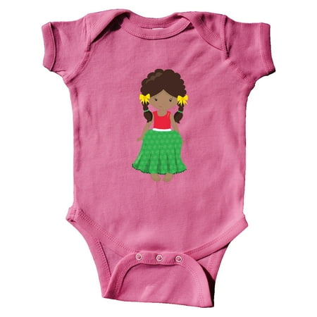 

Inktastic African American Girl Fashion Girl Green Skirt Gift Baby Girl Bodysuit