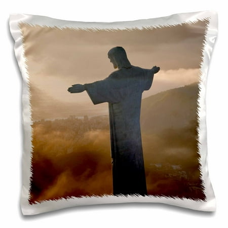 3dRose Jesus on Corcovado mountain, Rio de Janeiro, Brazil. - Pillow Case, 16 by
