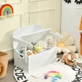 thumbnail image 2 of Costway 3-in-1 Kids Convertible Storage Bench Wood Activity Table and Chair Set, 2 of 10