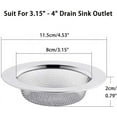 thumbnail image 2 of Stainless Steel Bathroom Shower Hair Filter Catcher Drain Cover Kitchen Sink Plug Strainer Hole Cover (Pack of 2), 2 of 5