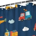 thumbnail image 3 of Cartoon Traffic Vehicles Clouds Dark Blue Pattern Shower Curtain 72"x84" ,Bathroom Decorative Shower Curtains Set with 12 Hooks,Modern Waterproof Washable Shower Curtain, 3 of 6