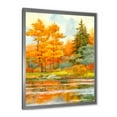 thumbnail image 2 of Designart 'Autumn Forest By The Lake Side IV' Lake House Framed Art Print, 2 of 4